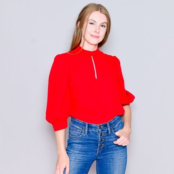 AMANDA UPRICHARD Red Keyhole Bodysuit NWT S - Picture 1 of 6